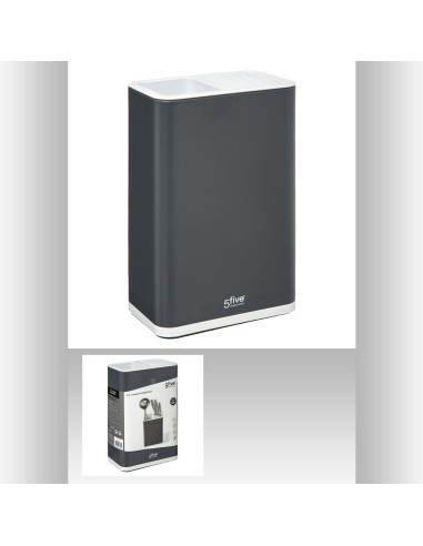 pot ust/couteau abs gris neo L. 16,5 x P. 10 x H. 24 cm