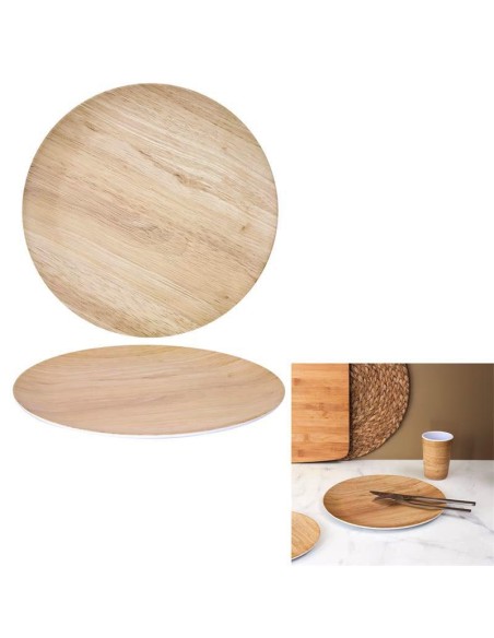 ka5788 - assiette melamine motif bambou d25cm m24 a1/m24