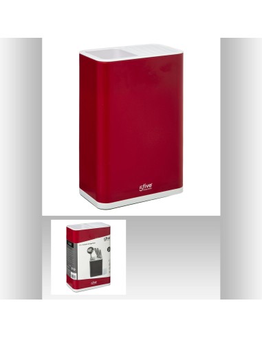 pot ust/couteau abs rouge neo L. 16,5 x P. 10 x H. 24 cm