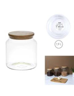 ka5550 - bocal de conservation verre couvercle bois 1.9l m4 a1/m4