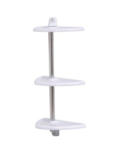 etagere 3 niveaux aluminium/ps a fixer - blanc
