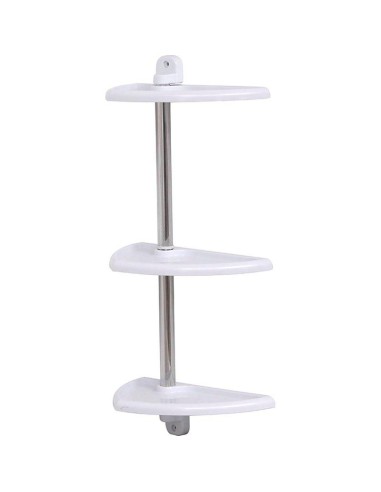 etagere 3 niveaux aluminium/ps a fixer - blanc