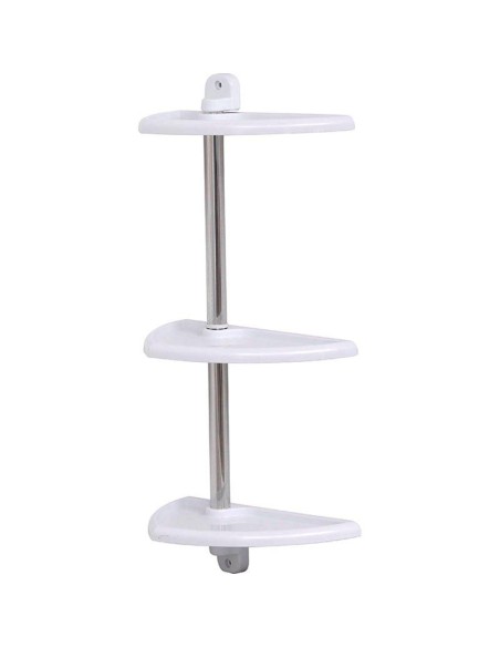 etagere 3 niveaux aluminium/ps a fixer - blanc