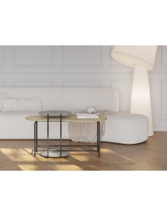 18079 - set 2 tables basse rosie chene/vert