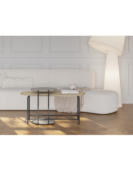 18079 - set 2 tables basse rosie chene/vert