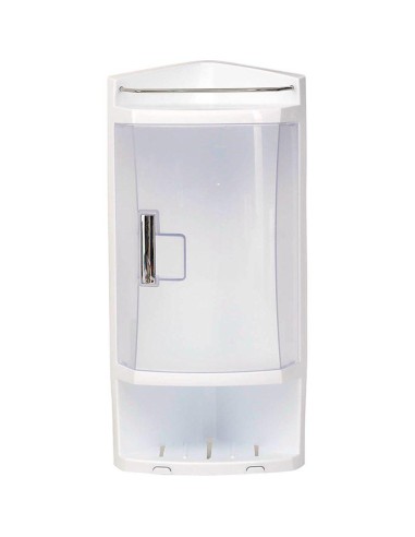 etagere d'angle 3 niveaux 1 porte 2 crochets pp + abs + acier inoxydable - blanc