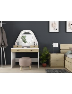 1735 coiffeuse star chene / blanc