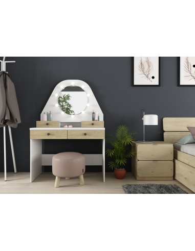 1735 coiffeuse star chene / blanc