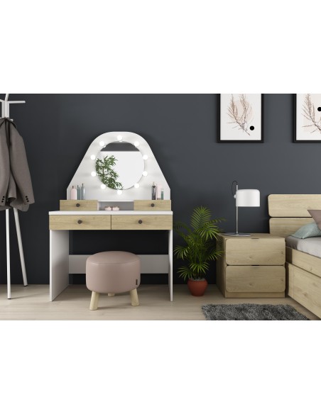 1735 coiffeuse star chene / blanc