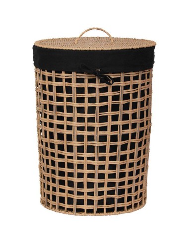 8415710401 - paniere a linge gm papier ajoure tresse forme ronde evasee 60x45 cm