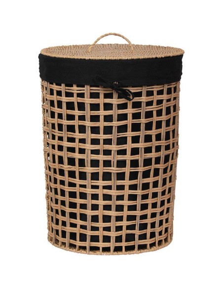 8415710401 - paniere a linge gm papier ajoure tresse forme ronde evasee 60x45 cm
