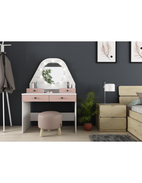 1736 coiffeuse star rose / blanc