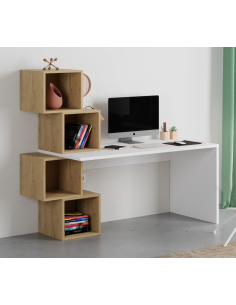 17232 - bureau cubik 4n chéne/silky noir