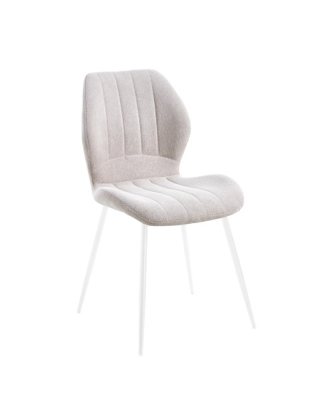 19116 - chaise lymu/gala blanc/pieds argile 4p/c