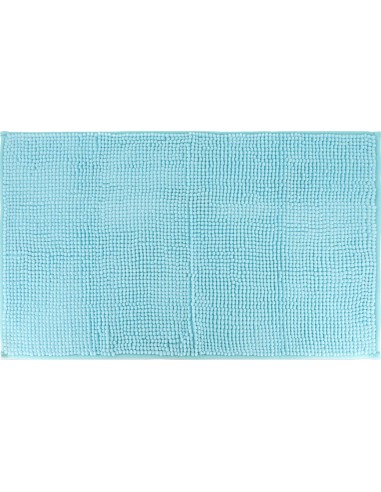 tapis microfibre boules uni 45x75 cm - bleu pagode