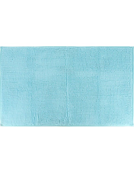 tapis microfibre boules uni 45x75 cm - bleu pagode