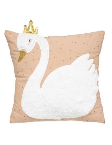 coussin carre cygne 39x39