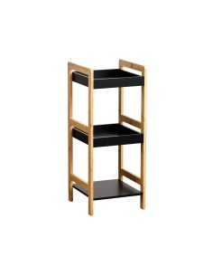 98190237 - meuble bambou 4 etageres mdf - noir/bambou