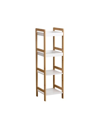 98191210 - meuble bambou 3 etageres mdf - bambou/blanc