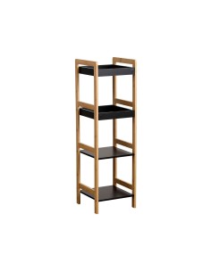 meuble bambou 3 etageres mdf - bambou/noir
