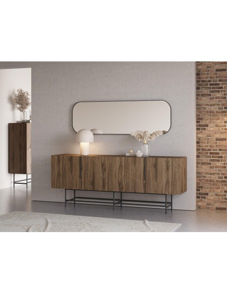 19065 - buffet eldia 4p 200cm chene-ud pieds en métal