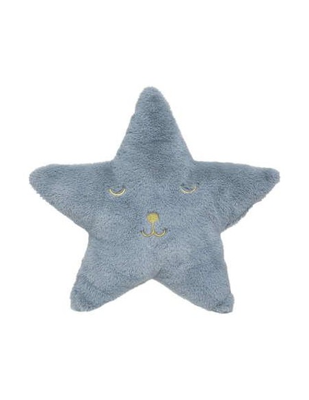 coussin etoile fourrure bleu