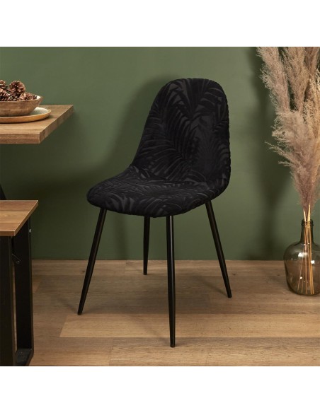 hd7657  - chaise pieds metal leaf noir m4