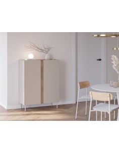 18804 - meuble aux.haut lucile 2p 90cm créme/sepet