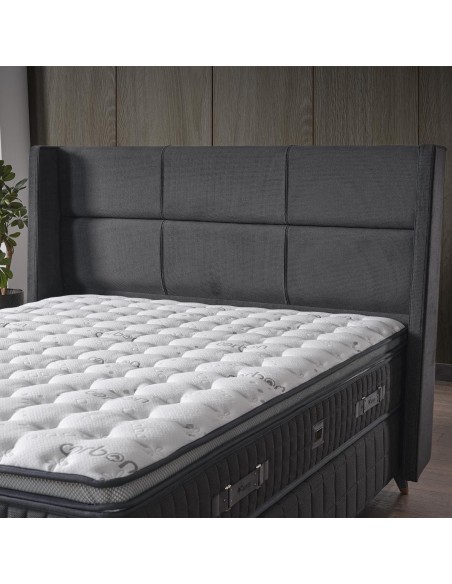 tete de lit carbon 180 couleur: n1029 gris