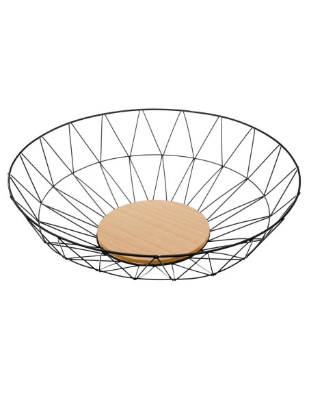 150266a-corbeille losange noir 40cm D. 40 x H. 11 cm