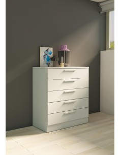 1011 commode 5 tiroirs blanc