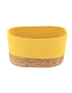 8416426601 - panier rectangulaire gm coton/matiere vegetale 23x15x13.5 cm - jaun