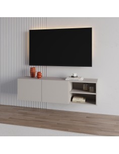 18606 - meuble tv conrad  2p2n 140cm blanc