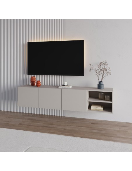 18608 - meuble tv conrad 3p2n 180cm noir