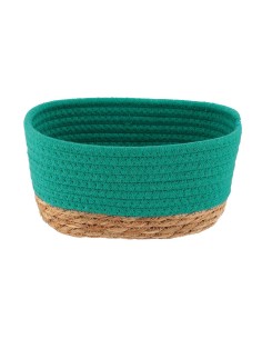 panier rectangulaire mm coton/matiere vegetale 21x13x12 cm - vert caraébes/natur