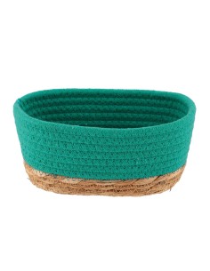panier rectangulaire pm coton/matiere vegetale 19x11x10 cm - vert caraébes/natur