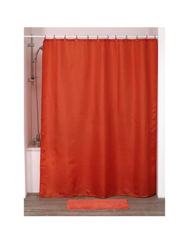 1204120 - rideau de douche polyester 180x200 cm/12 anneaux pp - orange