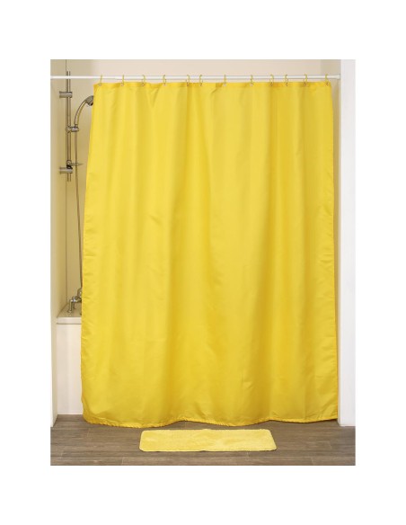 1204196 - rideau de douche polyester 180x200 cm/12 anneaux pp - jaune