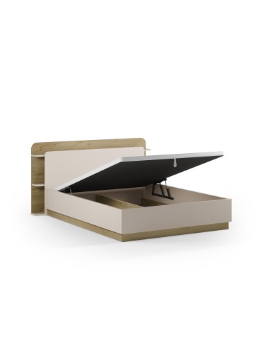 18590 - lit coffre gabriela-bc 160x200 vison/chene a/téte