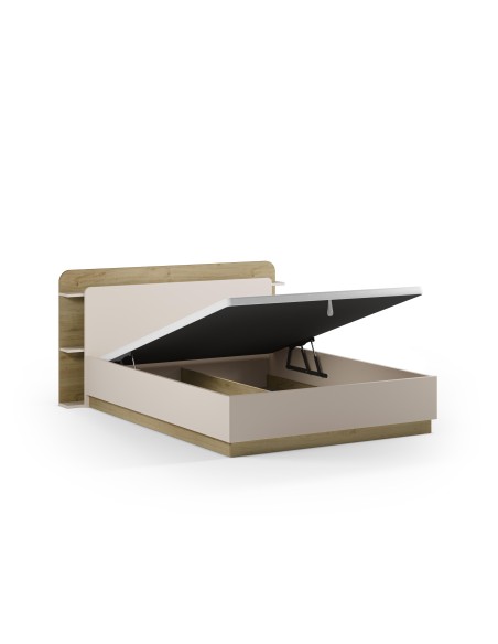 18590 - lit coffre gabriela-bc 160x200 vison/chene a/téte