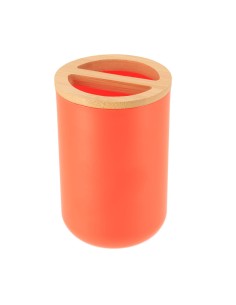 6374264 - porte brosses a dents ps/bambou - orange/bambou