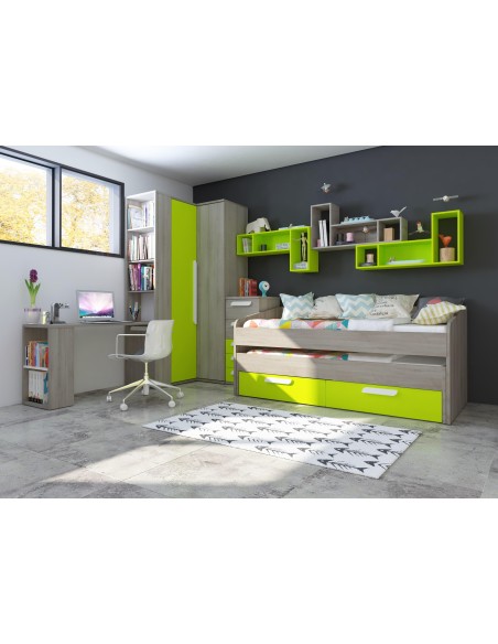 1211 - lit gigogne 2t.mol/vert