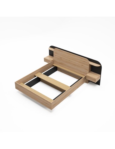 18757 - lit dorian 160x200 chene/vison s/sommier