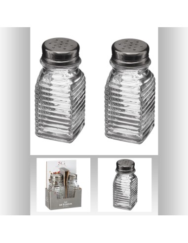 150168-saliere + poivriere 0,75l set L. 4 x P. 4 x H. 9,5 cm
