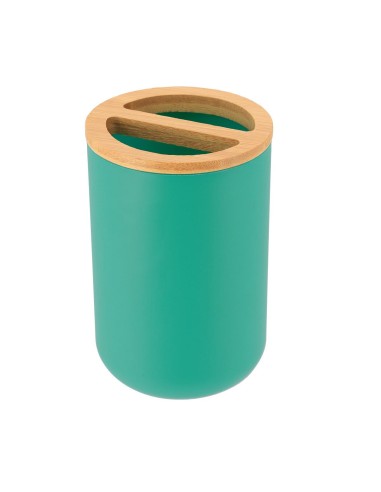porte brosses a dents ps/bambou - vert/bambou