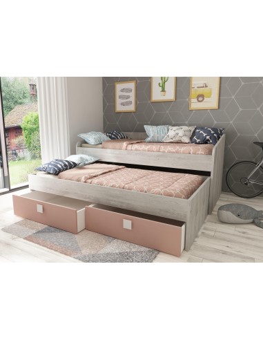 1492 - lit gigogne 2t.mol/rose