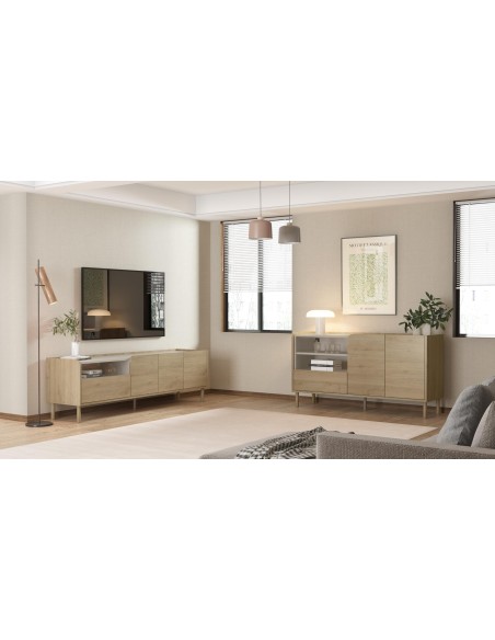 18827 - buffet monza 2p1t2n chene cadiz/vison