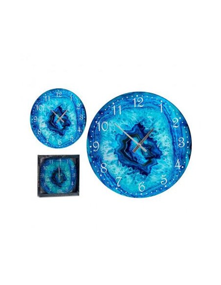 79684-horloge mur verre effect marbre turquoise