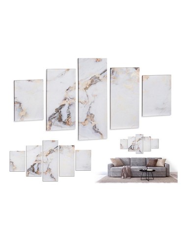94973-toile 5 pieces marbre blanc