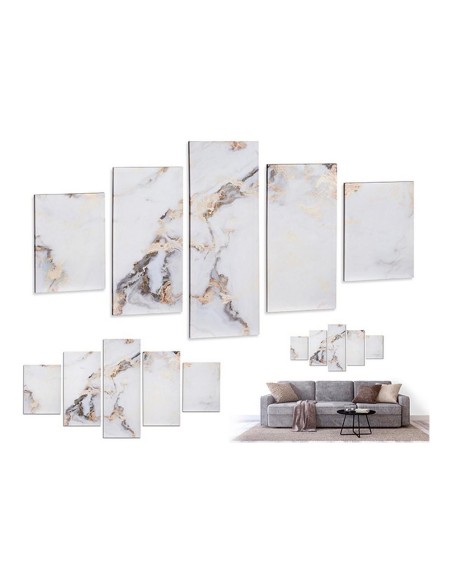 94973-toile 5 pieces marbre blanc